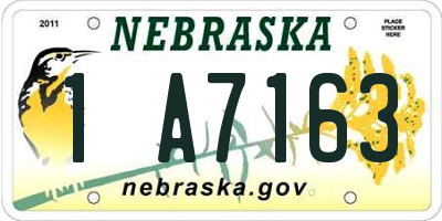 NE license plate 1A7163