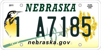 NE license plate 1A7185