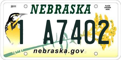 NE license plate 1A7402