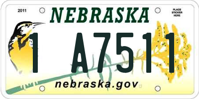 NE license plate 1A7511