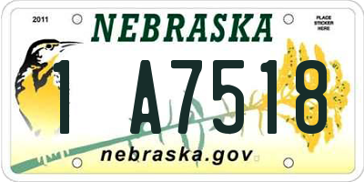 NE license plate 1A7518
