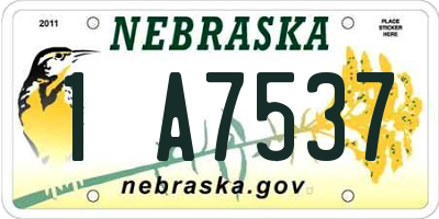 NE license plate 1A7537