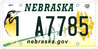 NE license plate 1A7785