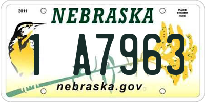 NE license plate 1A7963