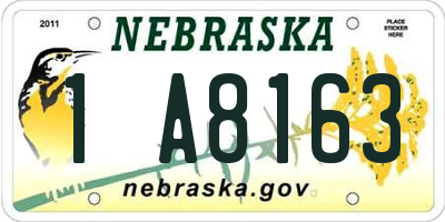 NE license plate 1A8163
