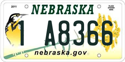 NE license plate 1A8366