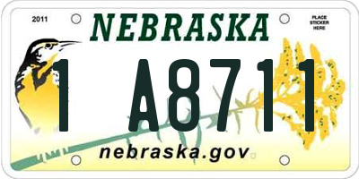 NE license plate 1A8711