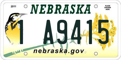 NE license plate 1A9415