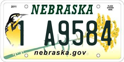 NE license plate 1A9584