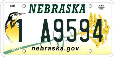 NE license plate 1A9594