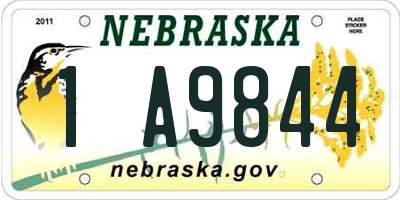 NE license plate 1A9844