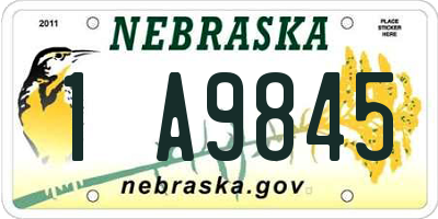 NE license plate 1A9845