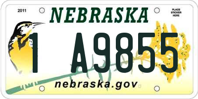 NE license plate 1A9855