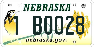 NE license plate 1B0028