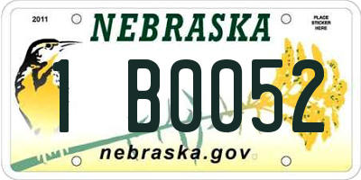 NE license plate 1B0052