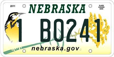 NE license plate 1B0241