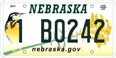 NE license plate 1B0242