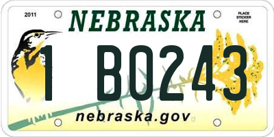 NE license plate 1B0243