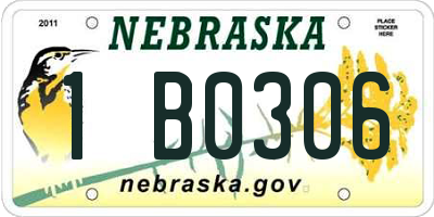 NE license plate 1B0306
