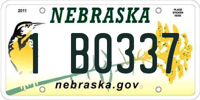 NE license plate 1B0337