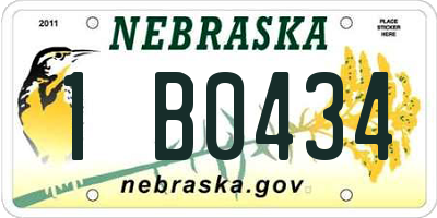 NE license plate 1B0434