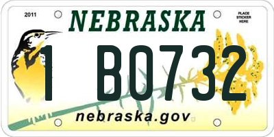 NE license plate 1B0732