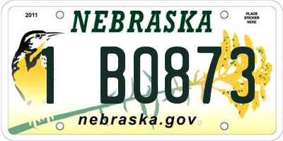 NE license plate 1B0873