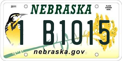 NE license plate 1B1015