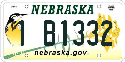 NE license plate 1B1332