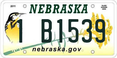 NE license plate 1B1539