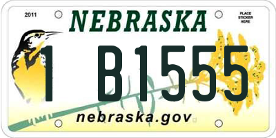 NE license plate 1B1555