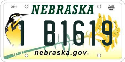 NE license plate 1B1619