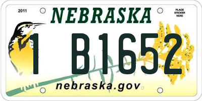 NE license plate 1B1652
