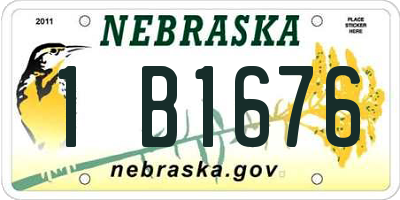 NE license plate 1B1676
