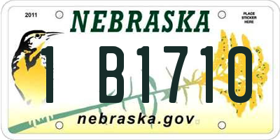 NE license plate 1B1710