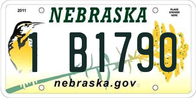 NE license plate 1B1790