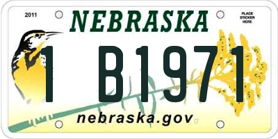 NE license plate 1B1971