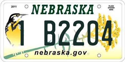 NE license plate 1B2204