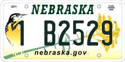 NE license plate 1B2529