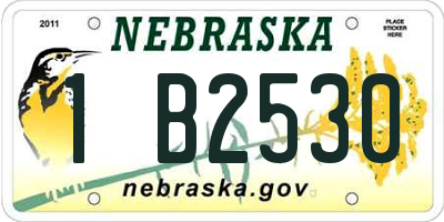 NE license plate 1B2530