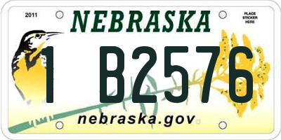 NE license plate 1B2576