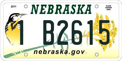 NE license plate 1B2615