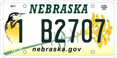NE license plate 1B2707