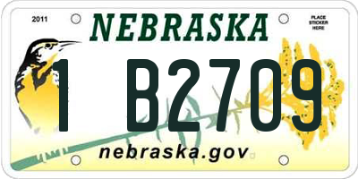NE license plate 1B2709