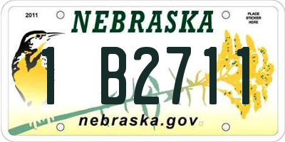 NE license plate 1B2711