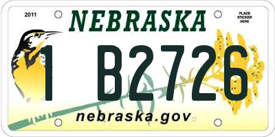 NE license plate 1B2726