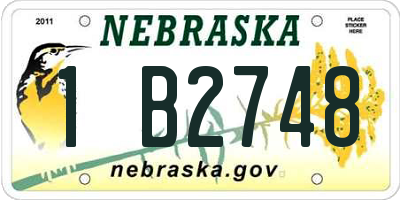 NE license plate 1B2748