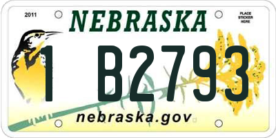 NE license plate 1B2793