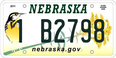 NE license plate 1B2798