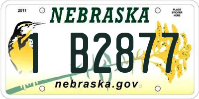 NE license plate 1B2877